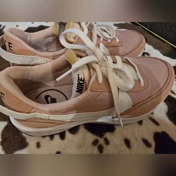 Nike Shoes - NikeWaffle Debut  Pink and White Sneakers with Suede Upper